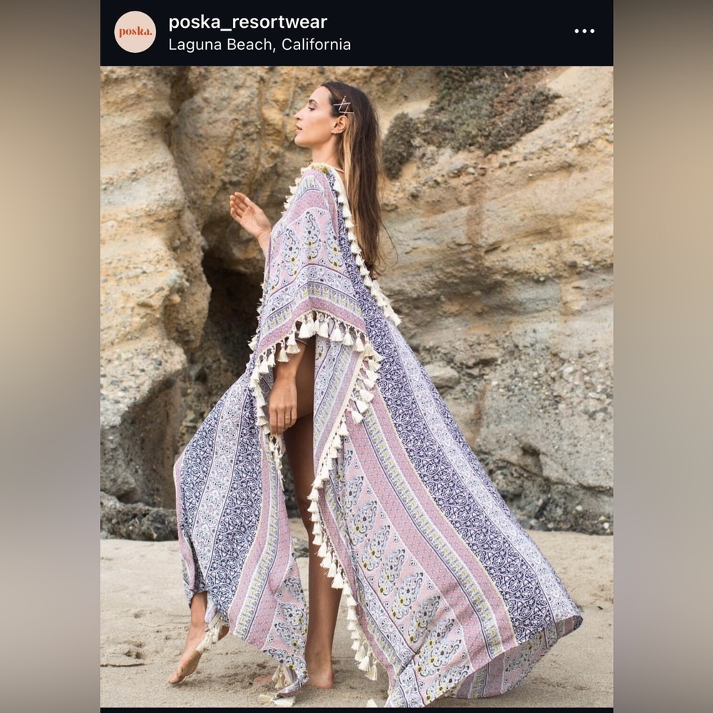 Bohemian Tassel Swim Coverup. One size. Beautiful tassel details.
